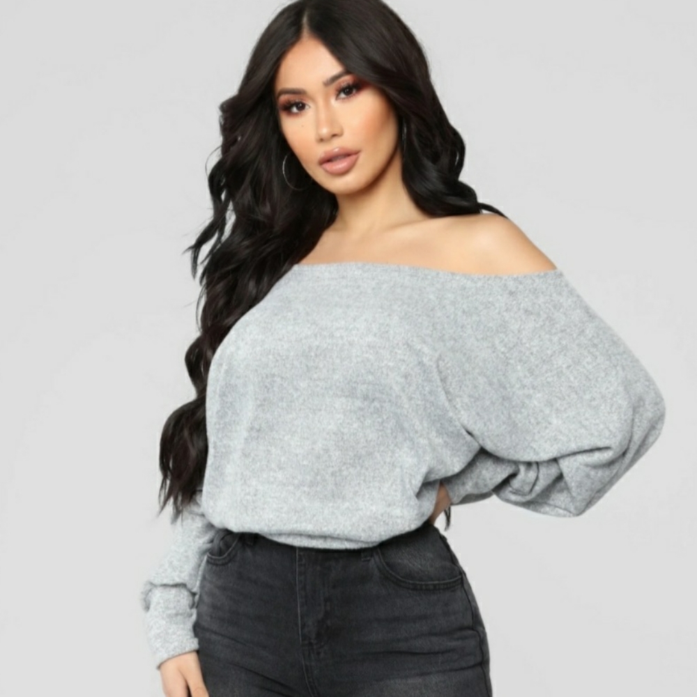 Fashion Nova Midnight Express Heather Grey Top